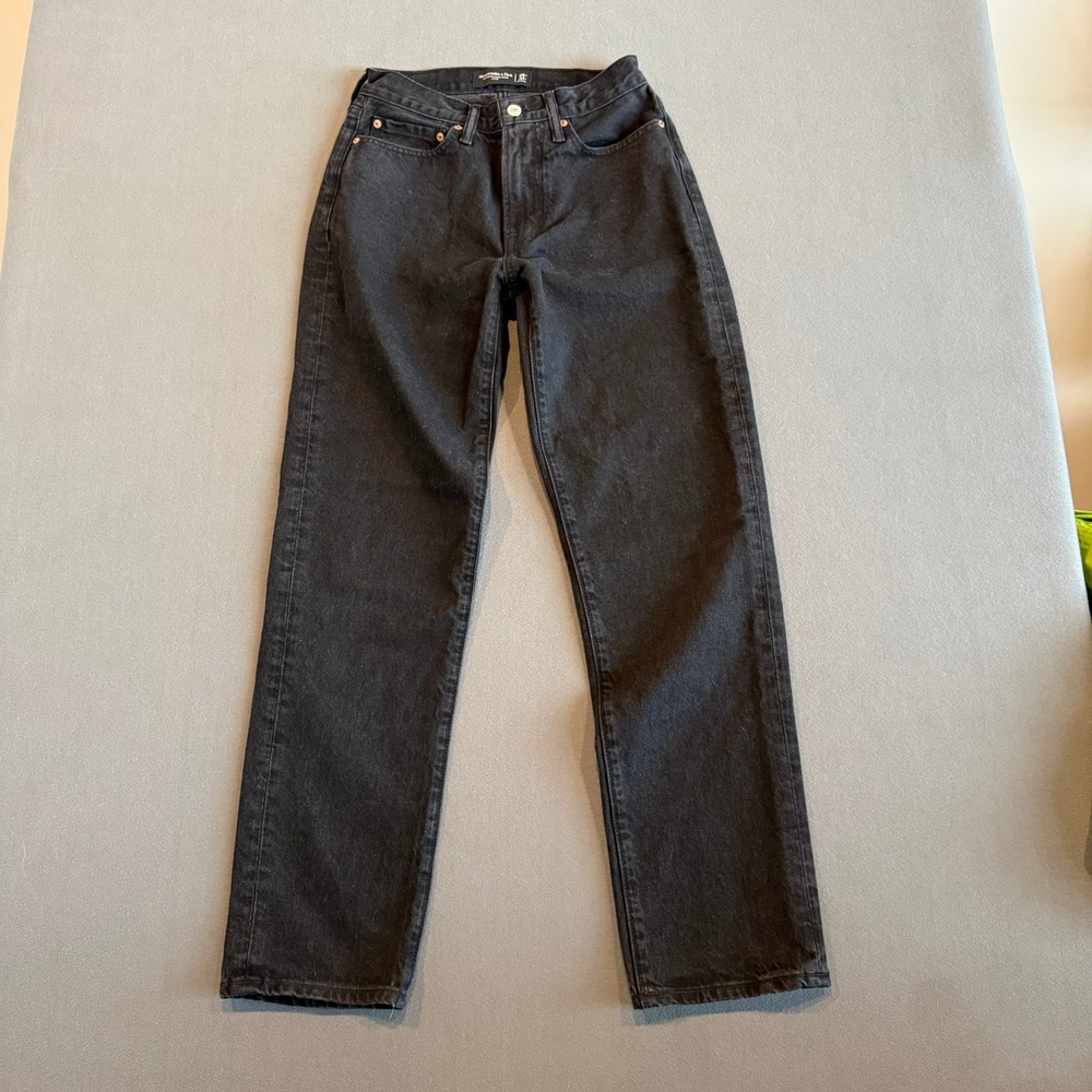 Abercrombie & Fitch Authentic Rigid Denim Loose Jeans Black 28x34 NWT
